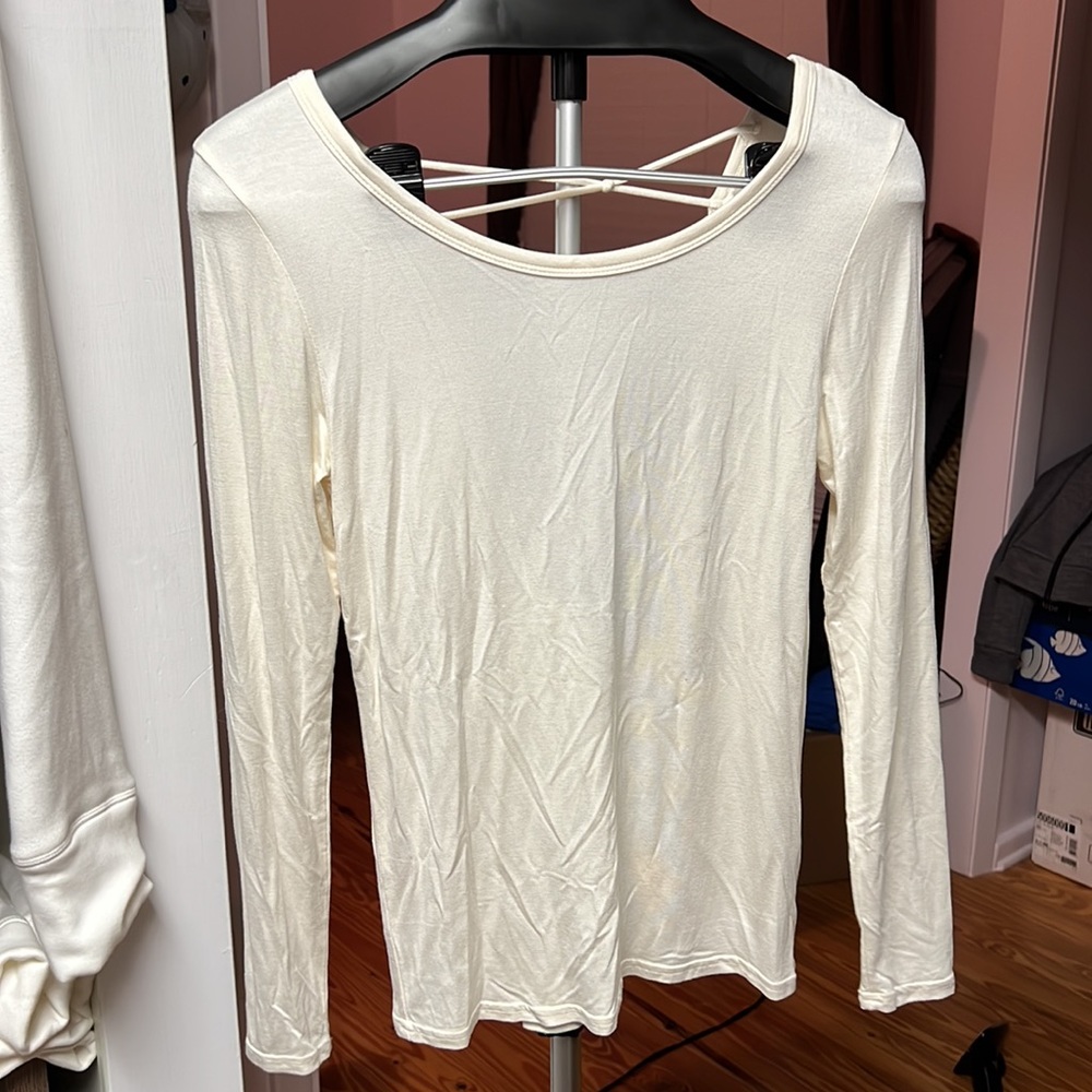 White long sleeve top